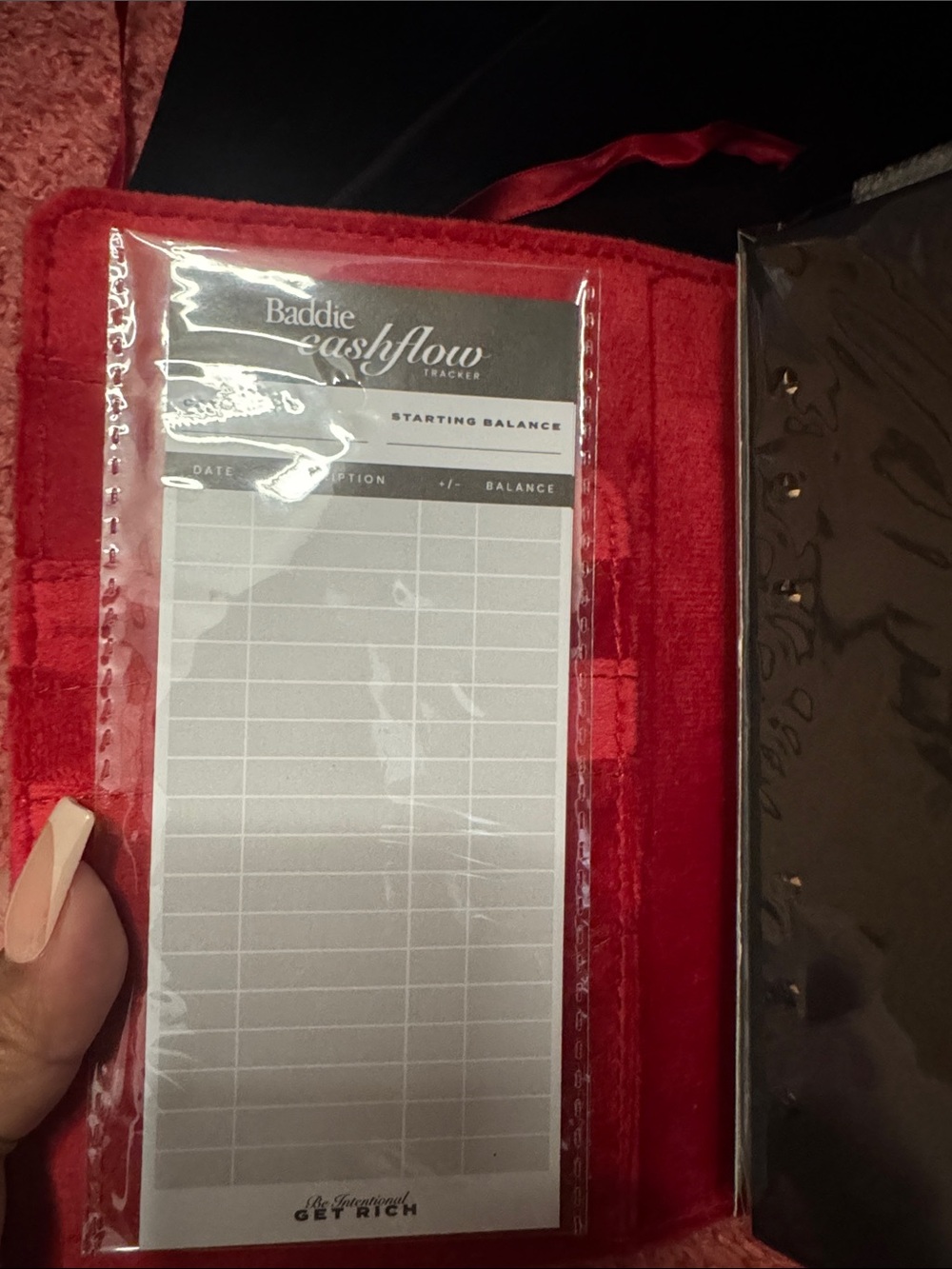 Red Velvet Organizer Folio - - Picture 3 of 5